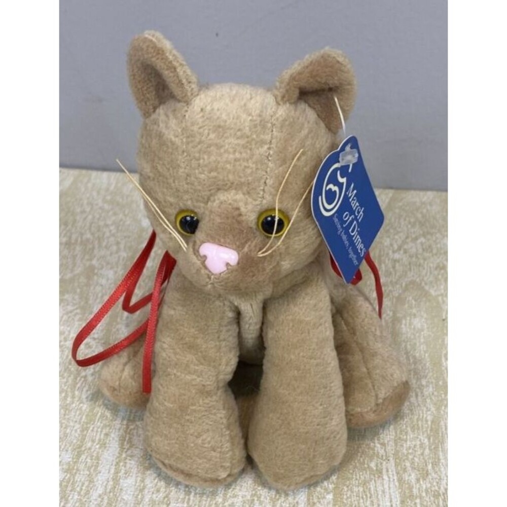 Plushland March Of Dimes Toast the Kitty Cat Plush Bean Bag Born April 9, 2002